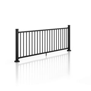 CGI render of aluminum railing in a 360 spin